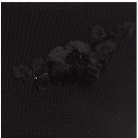 kate spade dashing beauty black floral applique sweater top shirt size xs nwt - Picture 3 of 10